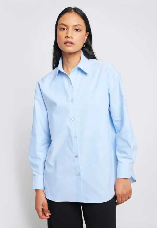 Clearance Taking Care of Business Shirt - Pale Blue Women Tops & Tees