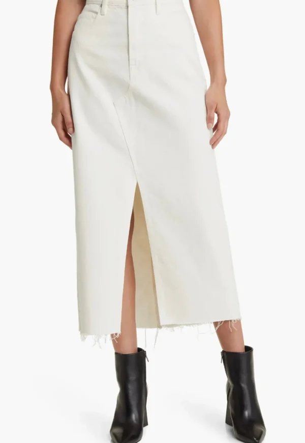 Sale The Midaxi Skirt Angled Seam - Ecru Women Skirts | Denim