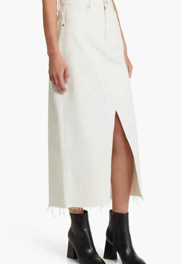 Sale The Midaxi Skirt Angled Seam - Ecru Women Skirts | Denim