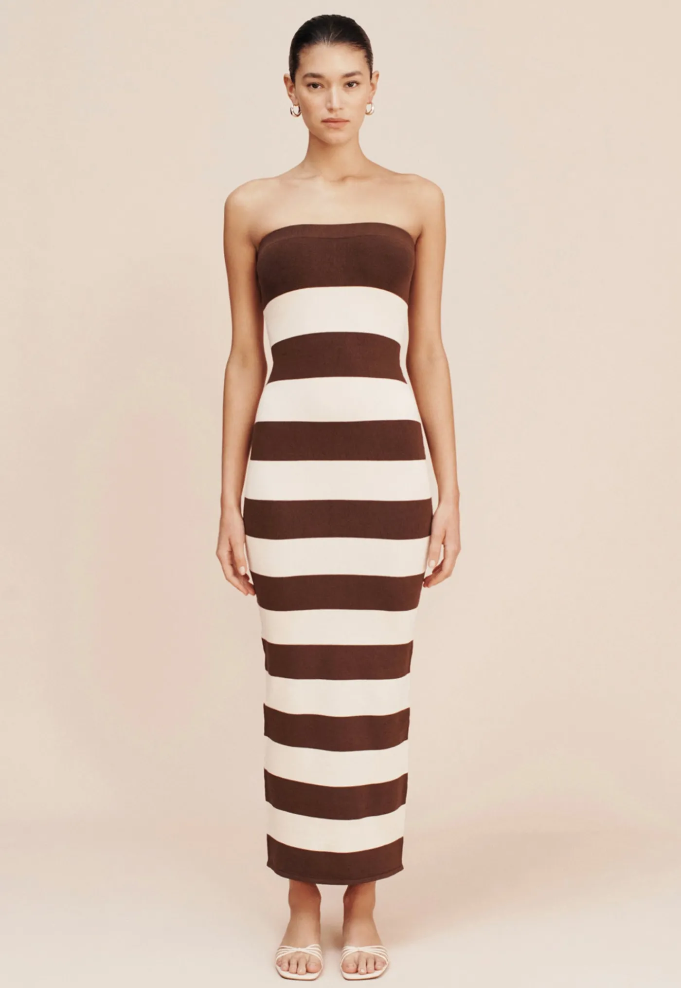 theo_strapless_dress__cho_0.webp Discount Theo Strapless Dress - Chocolate/Cream Women Dresses