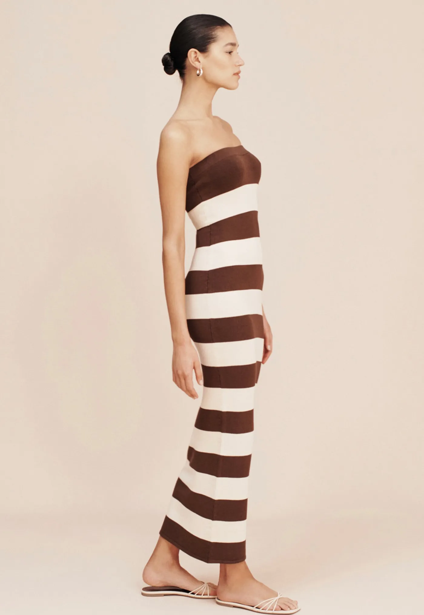 theo_strapless_dress__cho_2.webp Discount Theo Strapless Dress - Chocolate/Cream Women Dresses
