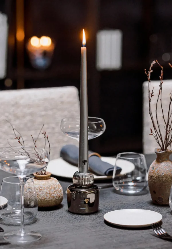 Clearance Twins Candle Holders - Platinum Candles