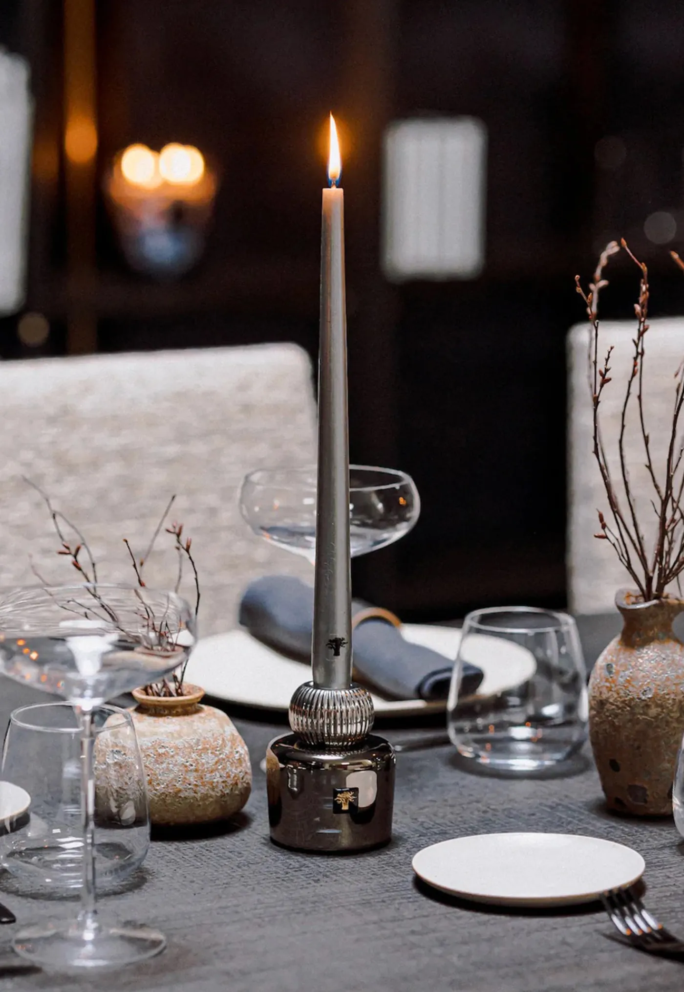 twins_candle_holders__pla_1.webp Clearance Twins Candle Holders - Platinum Candles