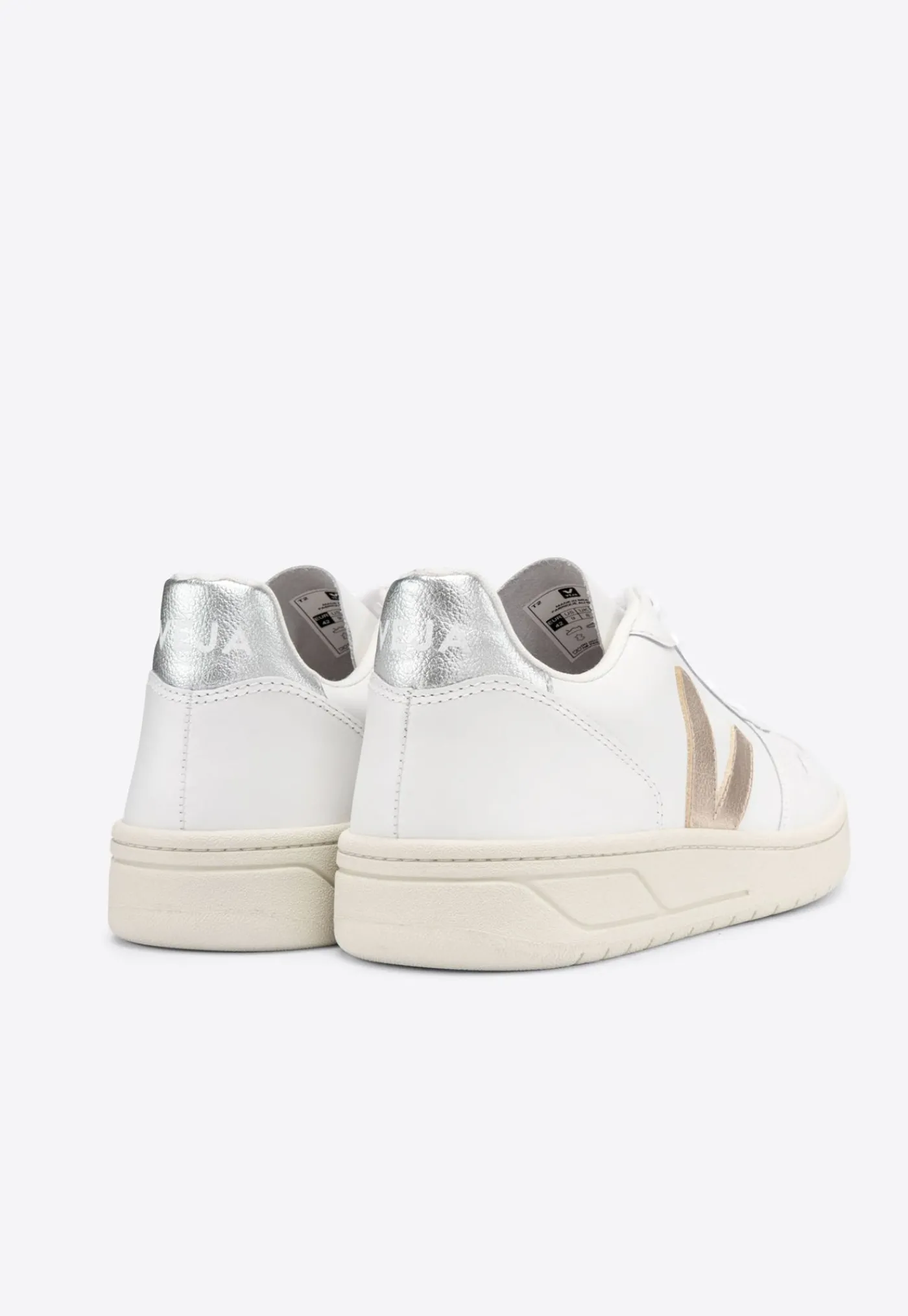 v_leather__extra_whitepla_1.webp Outlet V-10 Leather - Extra White/Platine/Silver Women Footwear | Sneakers