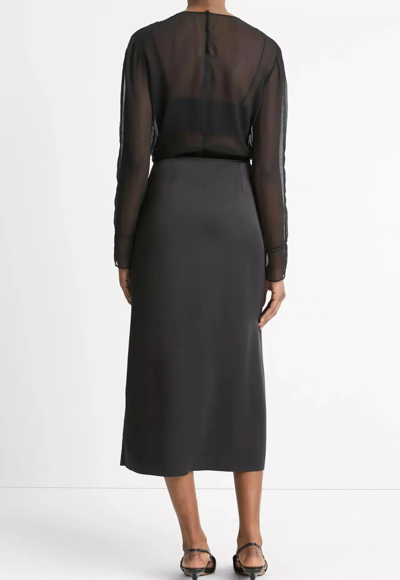 velvet_trim_side_slit_ski_3.webp Discount Velvet Trim Side Slit Skirt - Black Women Skirts
