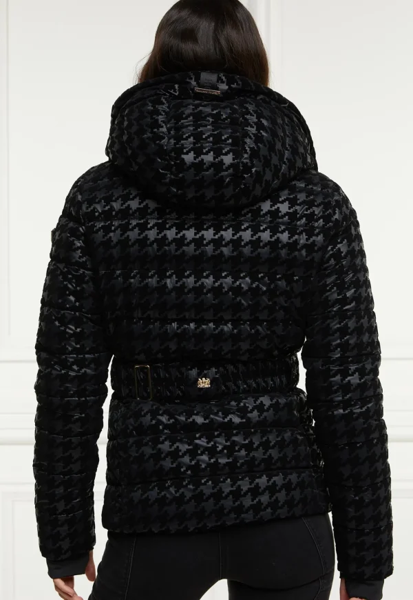 Fashion Vermont Puffer Jacket - Mono Houndstooth Women Blazers & Jackets