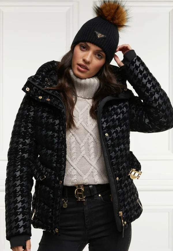 Fashion Vermont Puffer Jacket - Mono Houndstooth Women Blazers & Jackets