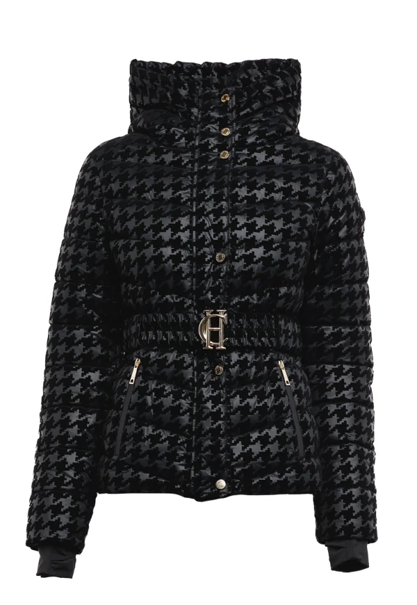 Fashion Vermont Puffer Jacket - Mono Houndstooth Women Blazers & Jackets