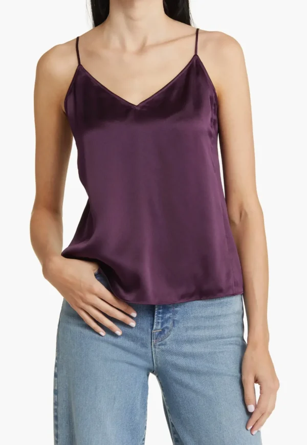 Discount V-Neck Cami Top - Plum Women Tops & Tees