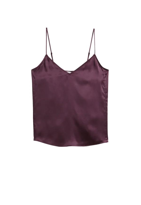 Discount V-Neck Cami Top - Plum Women Tops & Tees