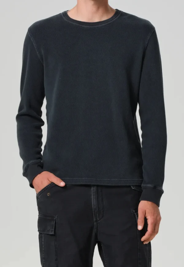 Online Waffle Crewneck - Charred Cedar Hoodies & Sweaters