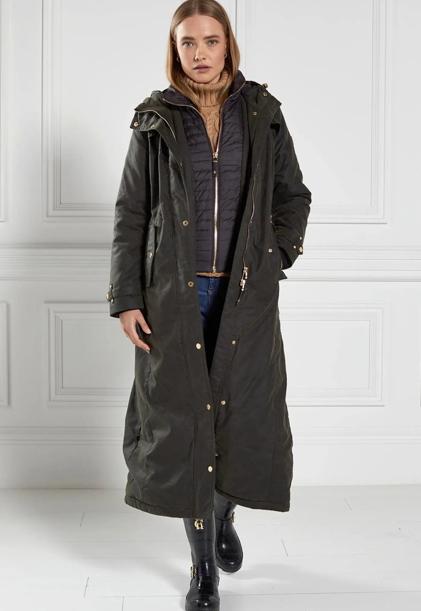 wax_longline_field_coat___1.webp Sale Wax Longline Field Coat - Dark Olive Women Coats