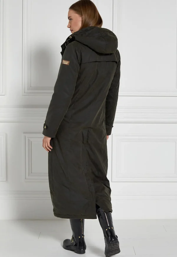 Sale Wax Longline Field Coat - Dark Olive Women Coats