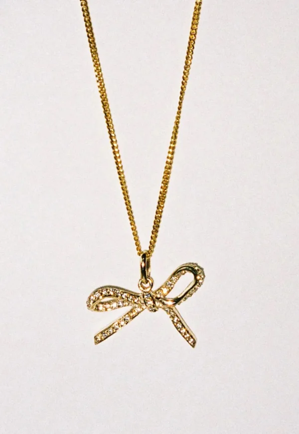 Fashion White Diamond Bow Necklace Women Jewellery | Jewellery