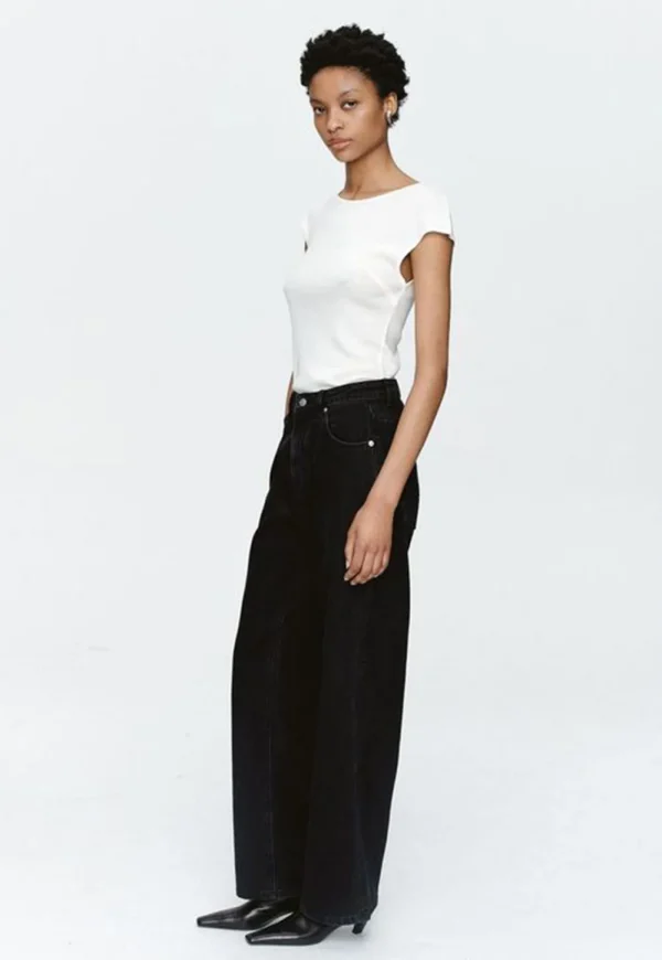 Sale Wide Leg Jean - Black Women Denim