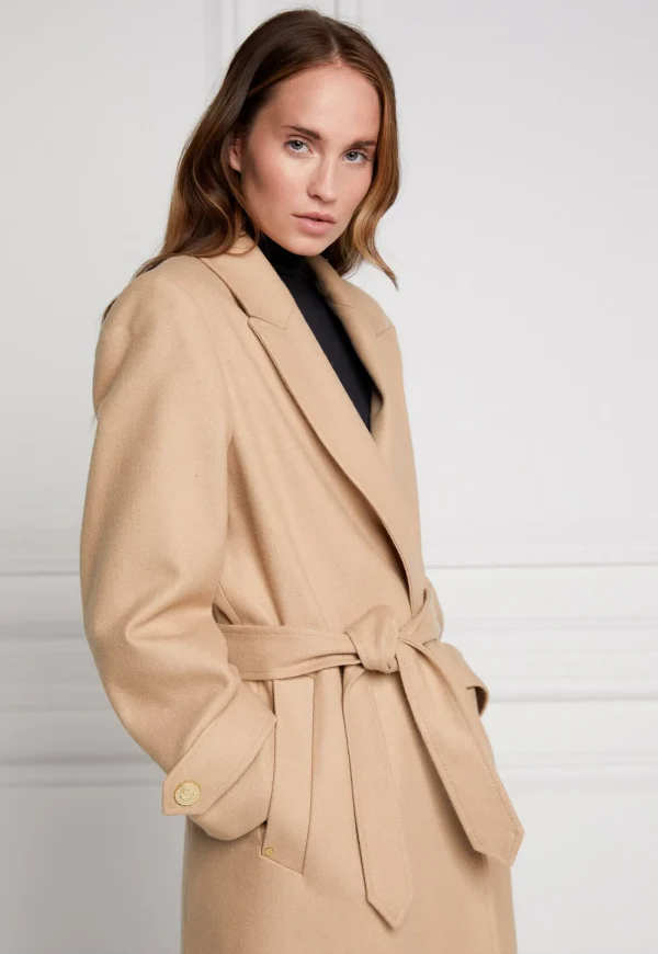 Fashion Wrap Coat - Camel Women Coats